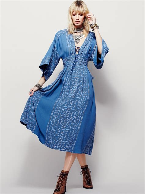 Modern Kimono Dress Kimono Style Maxi Dress Featuring A Dotted Print