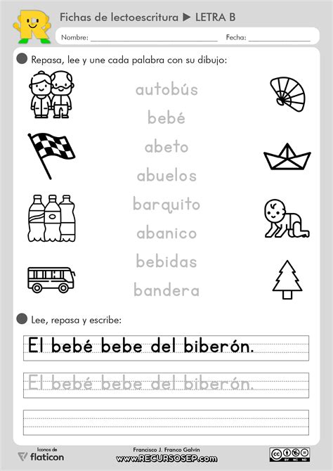 18 Fichas Lectoescritura Montessori Recursosep Letra B Imprentapage 0002