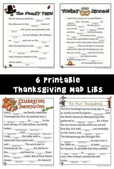 Printable Mad Libs Archives Woo Jr Kids Activities Thanksgiving