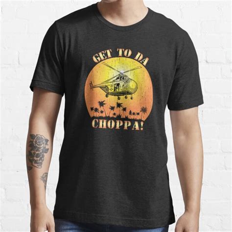 Get To Da Choppa Funny Retro T Shirt For Sale By Anton B78 Redbubble Get To Da Choppa T