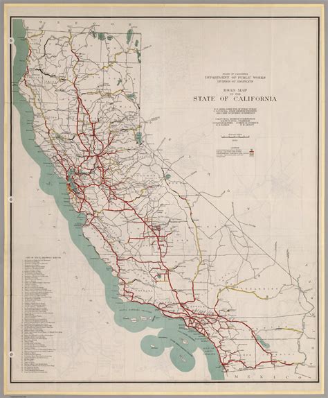 Road Map Of The State Of California 1930 David Rumsey Historical