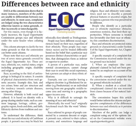Differences Between Race And Ethnicity Equal Opportunity Commission