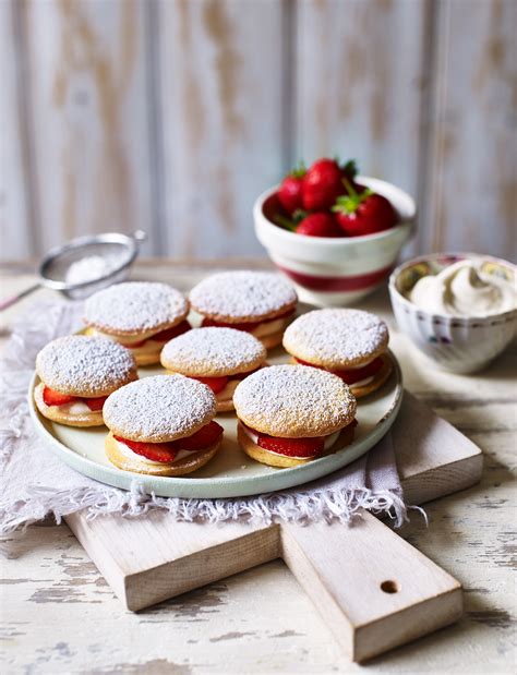 Strawberries And Cream Sponge Kisses Recipe Sainsburys Magazine