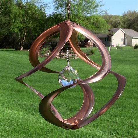 Wind Spinner Copper Crystal Garden Spinners Outdoor