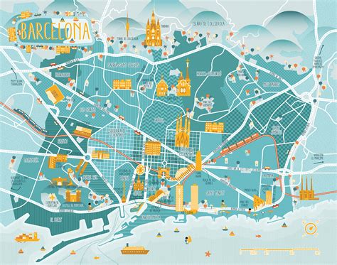 Map Of Barcelona By Diana Stanciulescu For Conbook Verlag Barcelona