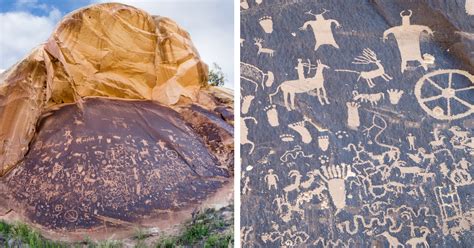 Newspaper Rock Petroglyphs In Utah Show Primitive Communication