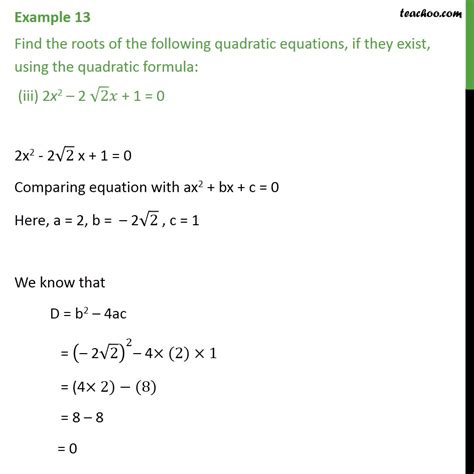 Find Roots Of 2x2 2√2x 1 0 By Quadratic Formula Video