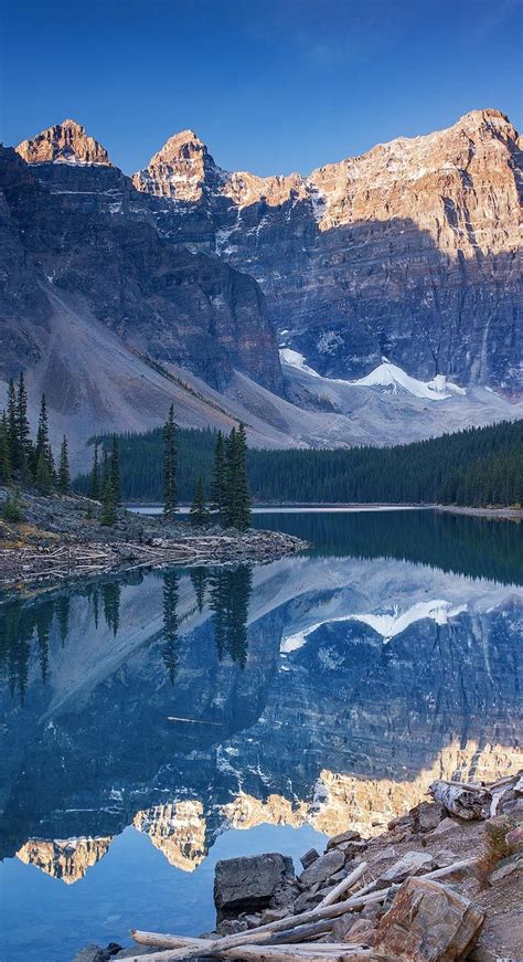 A Cold Morning In Moraine Lake Banff National Park Canada Nature