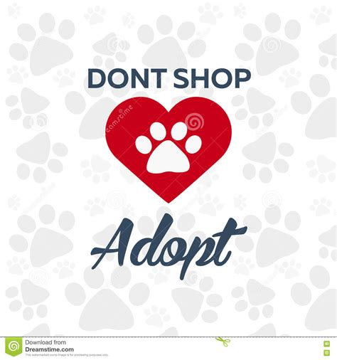 Adopt Logo Dont Shop Adopt Adoption Concept Vector Illustration