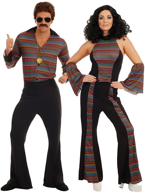 Adults Disco Fever Costume Mens Ladies 1970s Diva Fancy Dress Womens 70s Outfit Ebay