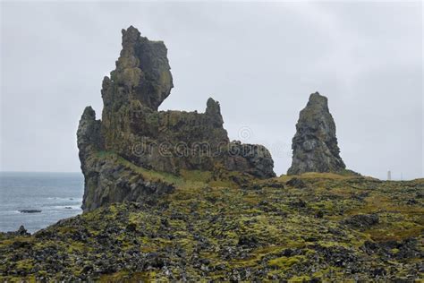 Two Major Basalt Formations At Londrangar Stock Image Image Of Nature
