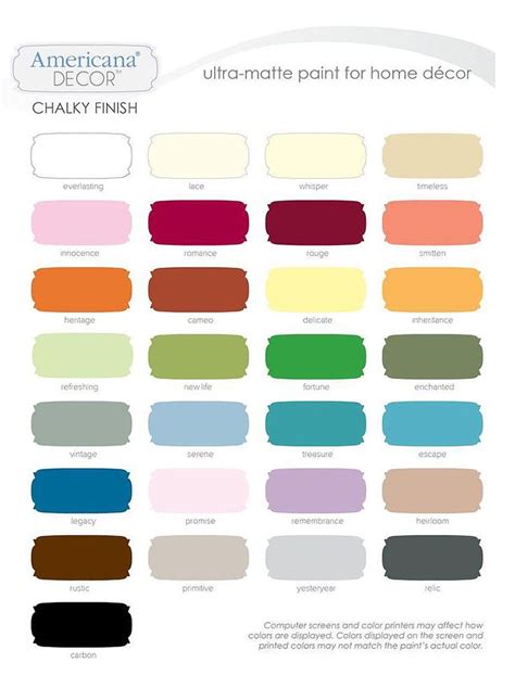 Many Americana Decor Chalky Finish Paint Colors Are Now Available At