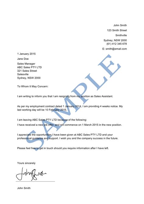 Some may include not getting enough pay, unfavorable working environment, late s… types of business letters related to employment: Letter of Resignation Sample (2019 Update) - Lawpath