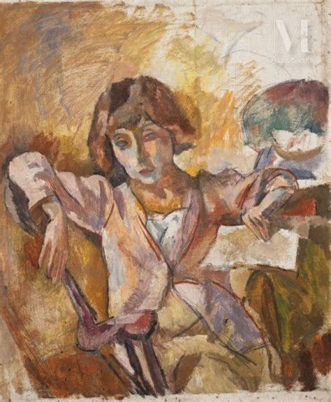Pascin Jules Portrait Of Hermine David In Pink Cuban Characters