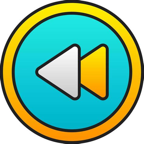 Backward Button Icon In Gradient Yellow And Blue Color 24458129 Vector