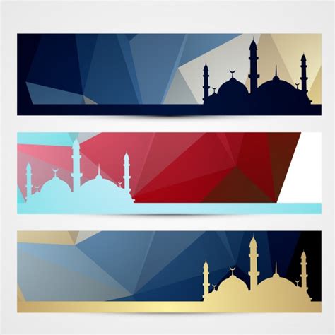 See more ideas about background banner, banner, background. Free Vector | Modern islamic banners