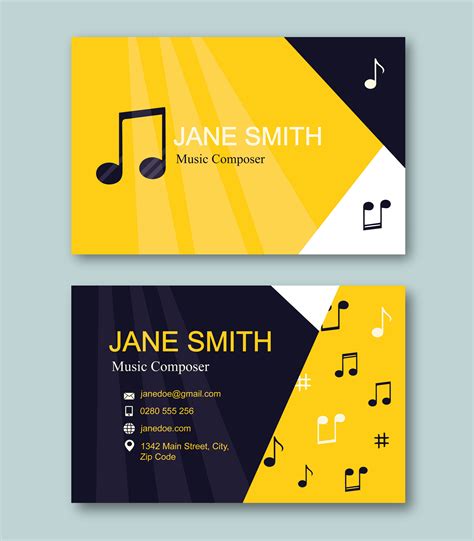 Music business cards are indispensable whether you run a radio station or own a band. Music Composer Business Card Template 191261 - Download Free Vectors, Clipart Graphics & Vector Art