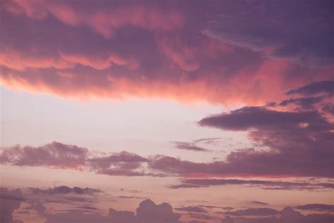 Pink Clouds Blue Sky Wallpaper