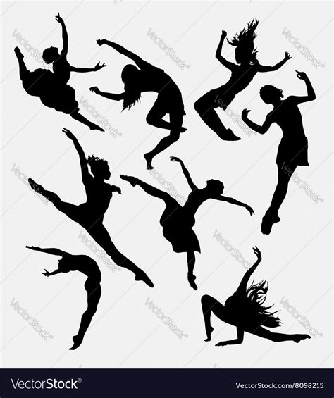Contemporary Dancer Pose Silhouette Royalty Free Vector
