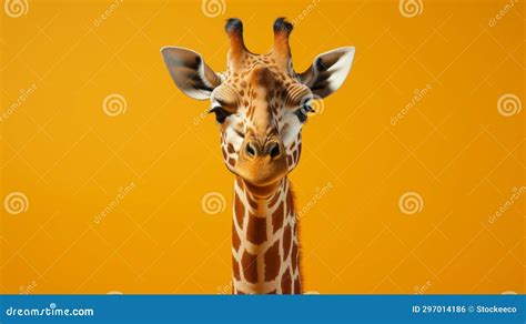 Minimalist Portrait Of Giraffe Wes Anderson Inspired Photography Stock