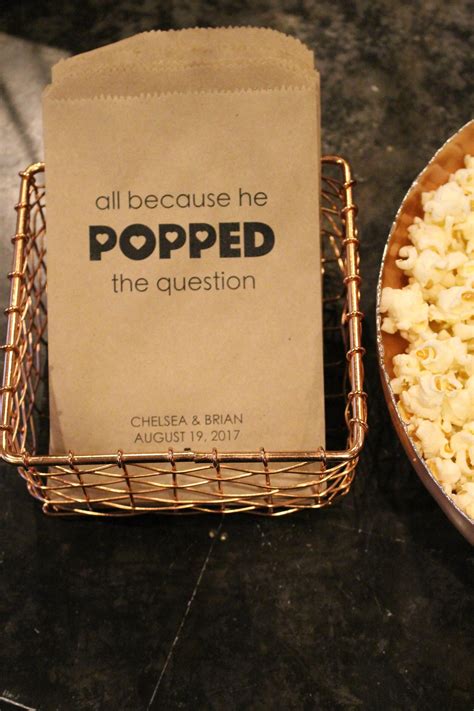 All Because He Popped The Question Wedding Popcorn Bags Etsy