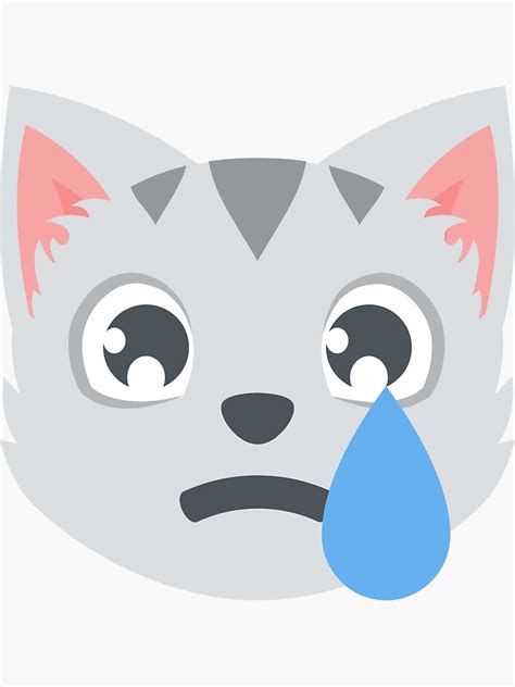 Cry Crying Cat Feeling Bad Sad Face Emoticon Sticker By Roarr Redbubble