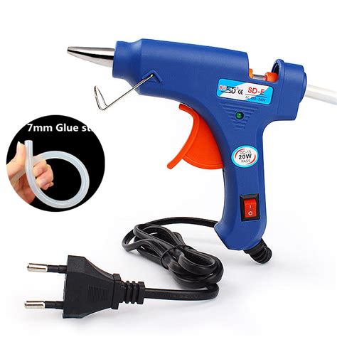 This hot glue gun is a small miracle worker. 20W Electric Heating Hot Melt Glue Gun 7mm Adhesive Stick ...