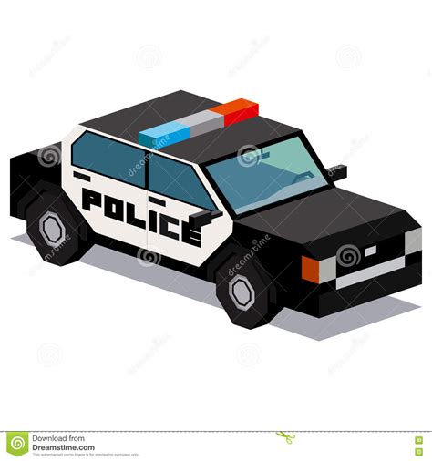 Illustration Of Police Car Isolated On White Background Stock