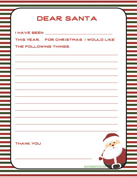 To Santa Letter Template Printable Printable Templates