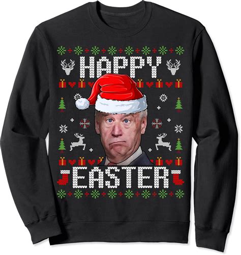 funny santa joe biden happy easter ugly christmas sweater sweatshirt uk clothing