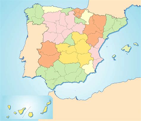 Mapa Mudo España Fisico Y Politico