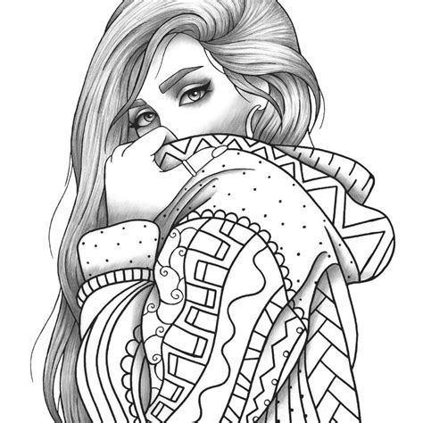 Open until midnight on thursday. Adult coloring page girl portrait and clothes colouring ...