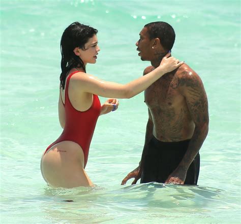 Kylie Jenner Shows Off Her Hot Round Ass In Red Swimsuit Porn Pictures