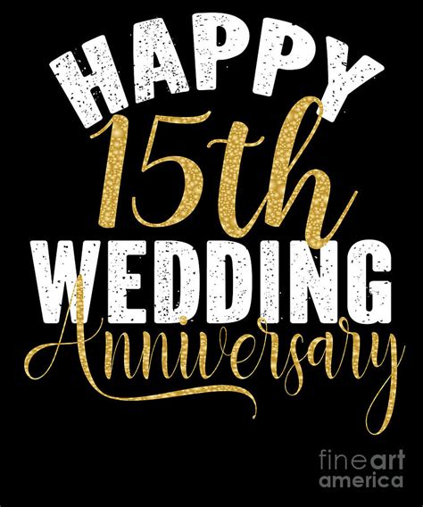 Happy 15th Wedding Anniversary Matching T For Couples Design Digital