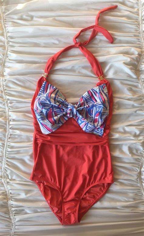 One Piece Lilly Pulitzer Inspired Bow Bikini One Piece Lilly Pulitzer