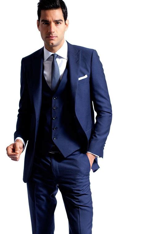 classic style two button blue groom tuxedos groomsmen men s wedding prom suits custom made