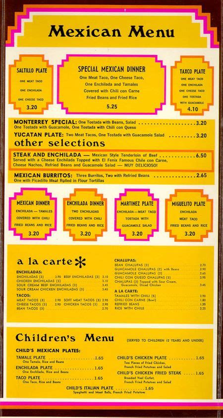 Our menu puts a simple & modern twist on traditional classics such as street tacos, costras, guacamole and. Mexican-Menu for spanish pro! | Mexican menu, Menu design ...