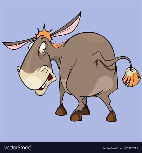 Cartoon Funny Character Puzzled Donkey Looking Vector Image