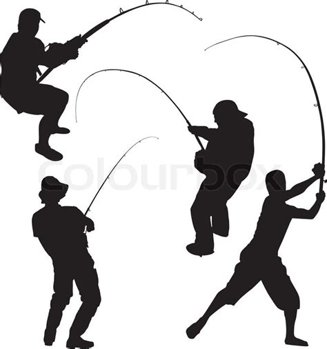 Download Fishing Silhouette on white background | Stock Vector ...