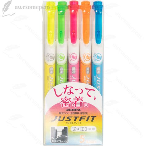 Zebra Justfit Double Sided Highlighter Fine And Broad 5 Colour Set