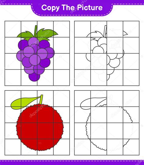 Copie La Imagen Copie La Imagen De Frutas Usando Líneas De Cuadrícula