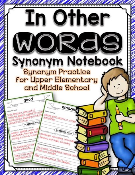 words synonym notebook word boxes homeschool language arts words
