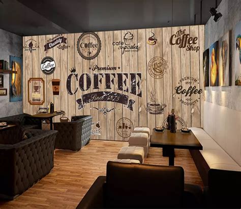 Custom Wall Mural Coffee Shop Decor Coffee Shop Design Cafe