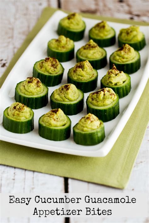 What could be better than a dollop of guacamole on any dinner? Easy Cucumber Guacamole Appetizer Bites - Kalyn's Kitchen