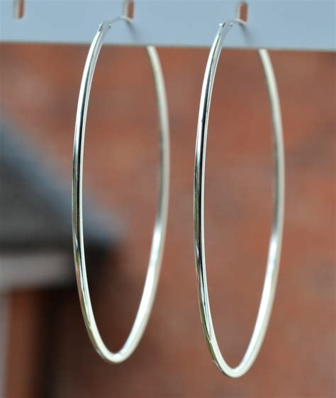 Sterling Silver Pairs Of Mm Extra Large Hoop Earrings Etsy