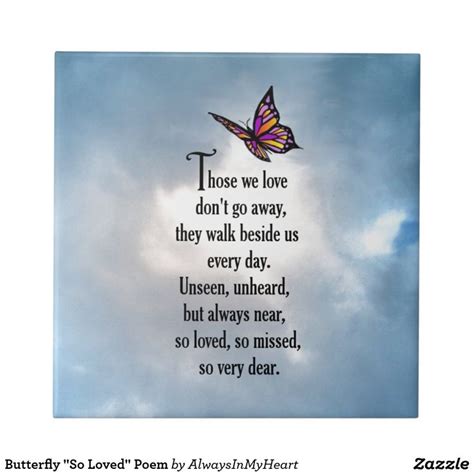 Butterfly So Loved Poem Tile Zazzle Inspirerende Citaten