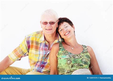 Mature Couple Smiling And Embracing Stock Image Image Of Caucasian