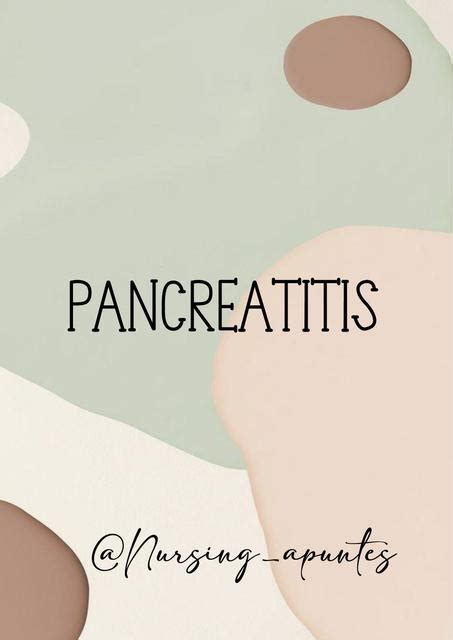 PANCREATITIS Nursing Apuntes UDocz