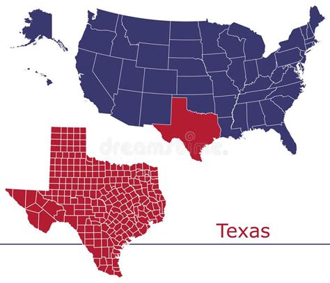 Mapa De Vectores De Condados De Texas Ilustración Del Vector