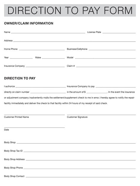 Direction To Pay Fill Out And Sign Online Dochub